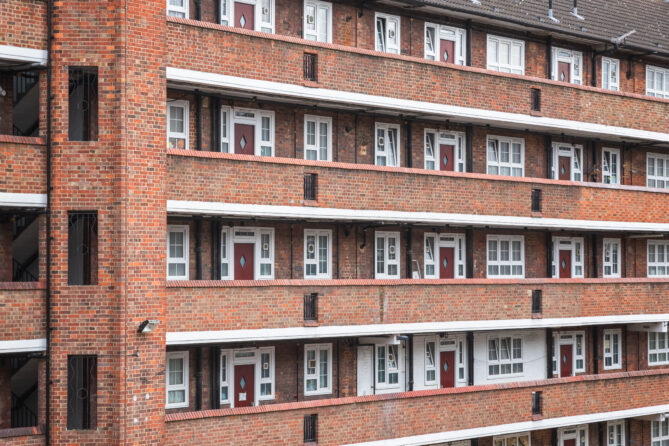 Council flats communal walkway